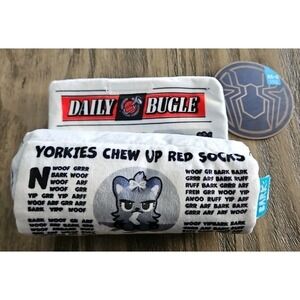 BarkBox Marvel SPIDER-MAN The Daily Bugle Newspaper Squeaky XS/S ~ New w/ Tags